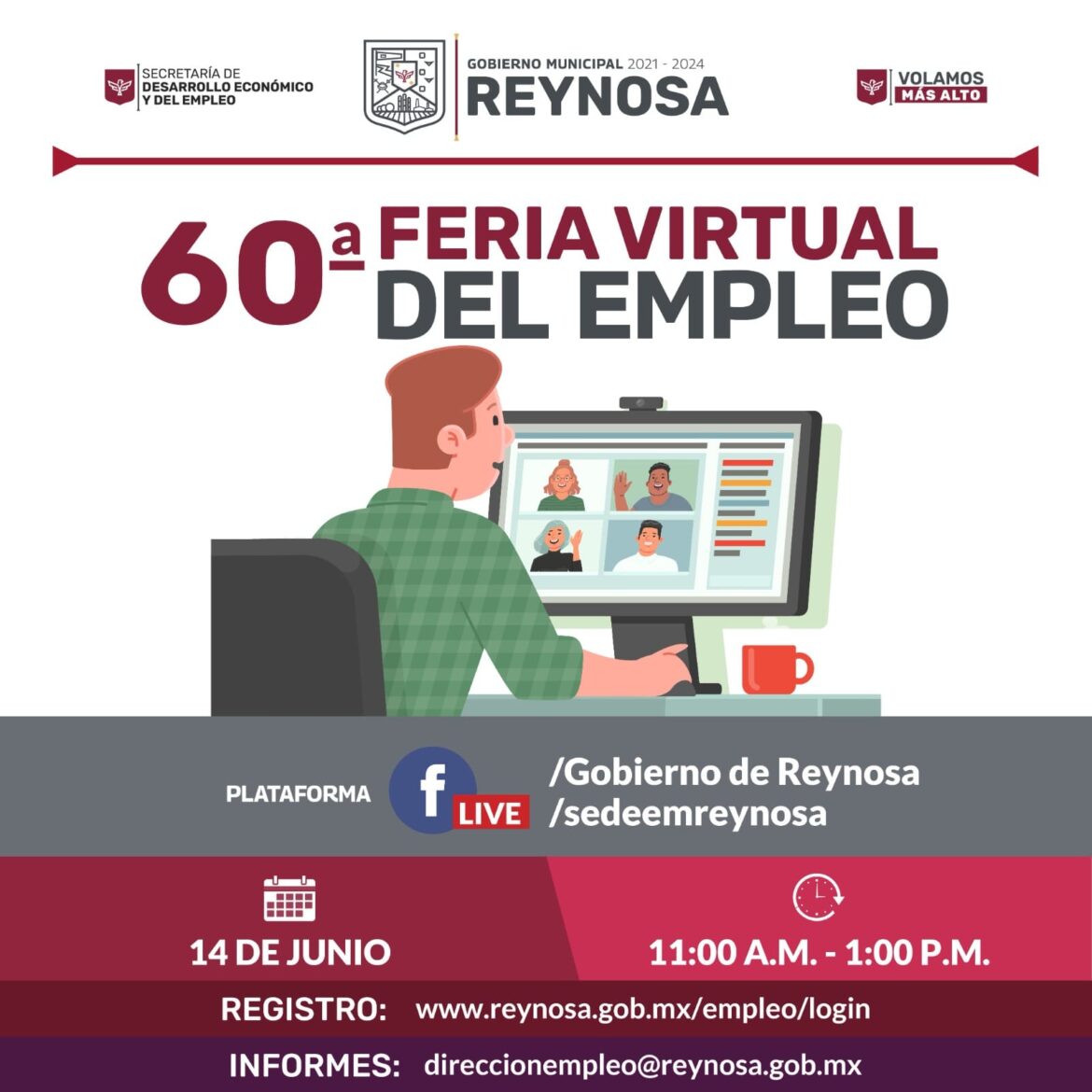 Invita Alcalde Carlos Peña a 60ª Feria Virtual de Empleo