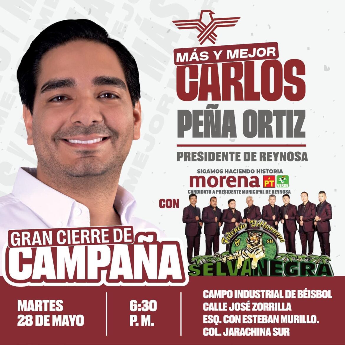 ¡Contundente éxito! Participa en el Gran Cierre de Campaña de Carlos Peña Ortiz.