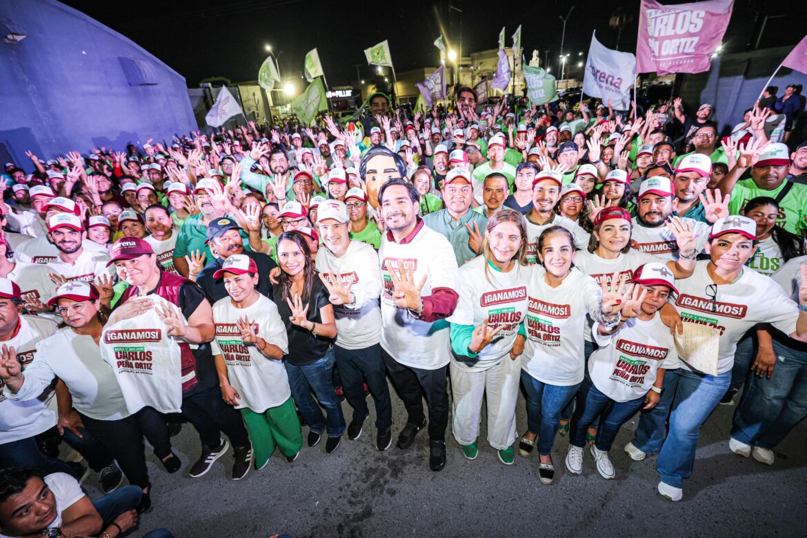 Arrasan y repiten triunfo Maki Ortiz y Carlos Peña y celebran con cientos de simpatizantes la fiesta democrática